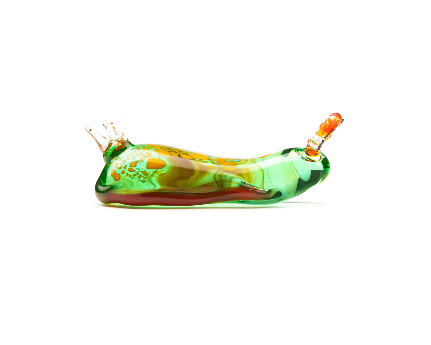 Nudibranch Uranium Glass Slug Figurine – Handblown Lampwork Miniature, UV Reactive Collectible
