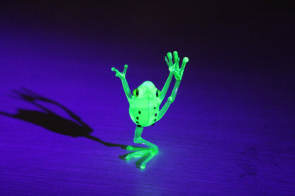 Uranium Glass Frog Hand-Blown Collectible Figurine Blown Uranium Vaseline Glass Figurine Frog necklace Glass UV Miniature