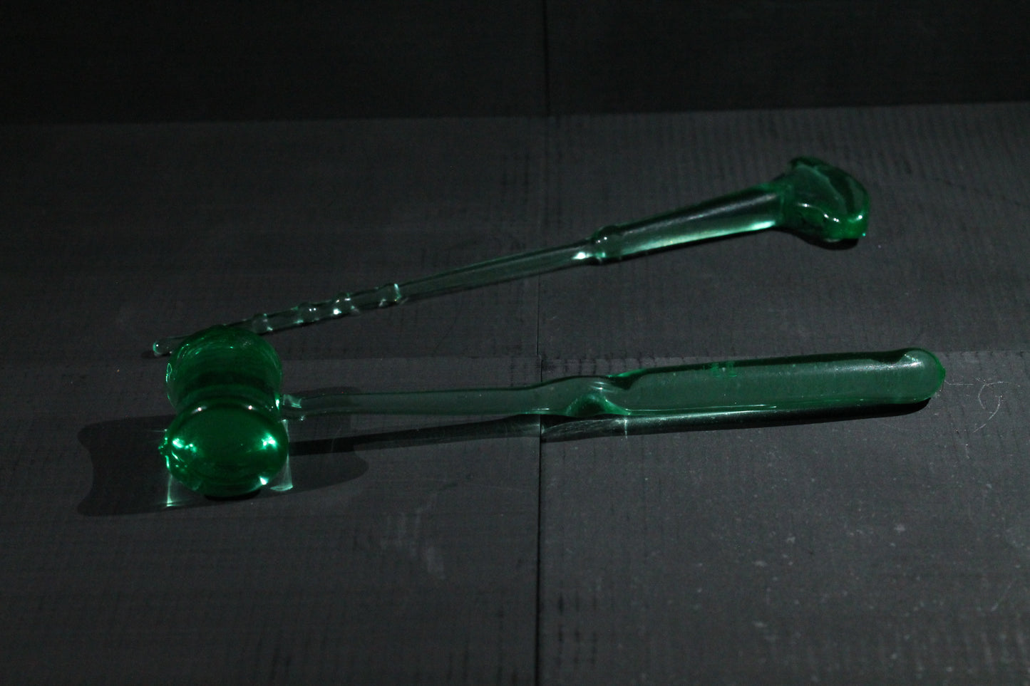 Uranium Glass Lobotomy Tool Set – Glowing Horror Art, Dark Medical Glass Sculpture, UV Reactive Creepy Decor for Curio Cabinet