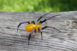 Handcrafted Miniature Glass Spider Figurine for Home Decor
