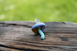 Twinkling Glass Mushroom Sprite - Handcrafted Miniature Toadstool