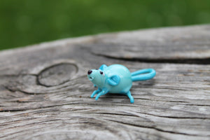 Handmade Glass Rat Mini Figurine - Exquisite Rat Replica in Glass Form
