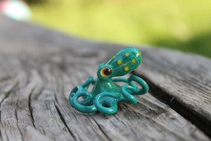 Elegant Miniature Murano Glass Octopus Statue, a Sophisticated and Beautiful Glass Figurine.