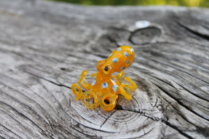 Vibrant Miniature Murano Glass Octopus Statue, a Bold and Colorful Work of Art