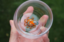 Load image into Gallery viewer, Orange Handcrafted Drinking Glass Octopus Animal Sculpture Figurine Sea Animal shot glasses
