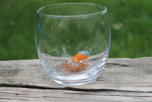 Load image into Gallery viewer, Orange Handcrafted Drinking Glass Octopus Animal Sculpture Figurine Sea Animal shot glasses
