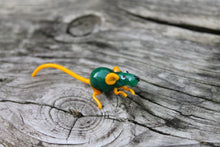 Load image into Gallery viewer, Green Yellow Exquisite Handcrafted Miniature Glass Rat Figurine - Intricate Detailing and Lifelike Appearance
