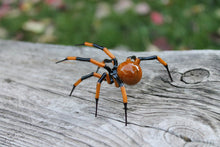 Load image into Gallery viewer, Brown Art Glass Spider Figurine, Blown Glass Spider, Spider halloween
