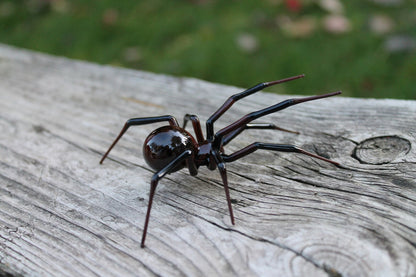 Custom Brown Art Glass Spider Figurine, Blown Glass Spider, Spider halloween