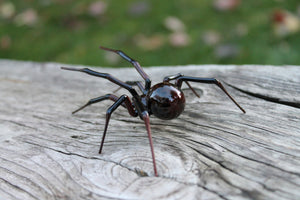 Custom Brown Art Glass Spider Figurine, Blown Glass Spider, Spider halloween