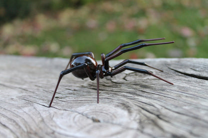 Custom Brown Art Glass Spider Figurine, Blown Glass Spider, Spider halloween