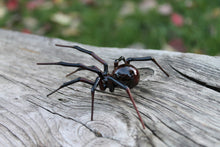 Load image into Gallery viewer, Custom Brown Art Glass Spider Figurine, Blown Glass Spider, Spider halloween
