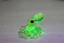 Load image into Gallery viewer, Uranium Glass Octopus Pendant Uranium Vaseline Glass Figurine Octopus Glass UV Ocean Octopus Kraken Glass Octopus Figurine
