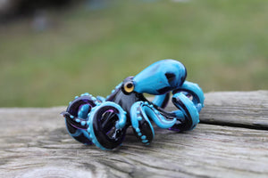 Purple Blue Glass Octopus Sculpture