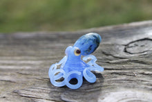 Load image into Gallery viewer, Azure Blue Miniature Handmade Glass Octopus Figurine, a Beautiful and Creative Glass Art Piece
