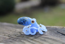 Load image into Gallery viewer, Azure Blue Miniature Handmade Glass Octopus Figurine, a Beautiful and Creative Glass Art Piece
