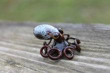 Load image into Gallery viewer, Brown-Blue Miniature Handmade Glass Octopus Figurine, a Beautiful and Creative Glass Art Piece
