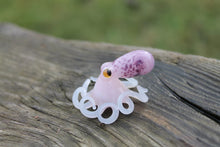 Load image into Gallery viewer, Light Pink Purple White  Miniature Handmade Glass Octopus Figurine, a Beautiful and Creative Glass Art Piece
