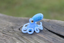 Load image into Gallery viewer, Light Blue Azure Miniature Handmade Glass Octopus Figurine, a Beautiful and Creative Glass Art Piece
