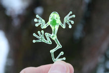 Load image into Gallery viewer, Uranium Glass Frog Pendant pendant Blown Glass Frog Uranium Vaseline Glass Figurine Frog necklace Frog Glass UV Miniature
