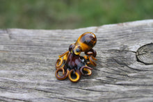 Load image into Gallery viewer, Brown Miniature Handmade Glass Octopus Figurine, a Beautiful and Creative Glass Art Piece
