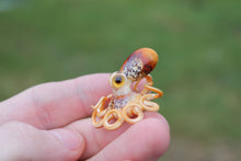 Load image into Gallery viewer, Custom Brown Miniature Handmade Glass Octopus Figurine, a Beautiful and Creative Glass Art Piece
