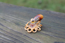 Load image into Gallery viewer, Custom Brown Miniature Handmade Glass Octopus Figurine, a Beautiful and Creative Glass Art Piece
