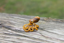Load image into Gallery viewer, Brown Gold Miniature Handmade Glass Octopus Figurine, a Beautiful and Creative Glass Art Piece
