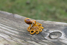 Load image into Gallery viewer, Brown Gold Miniature Handmade Glass Octopus Figurine, a Beautiful and Creative Glass Art Piece
