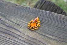 Load image into Gallery viewer, Bright Orange Miniature Handmade Glass Octopus Figurine, a Beautiful and Creative Glass Art Piece
