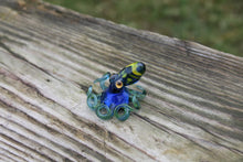 Load image into Gallery viewer, Green Blue Miniature Handmade Glass Octopus Figurine, a Beautiful and Creative Glass Art Piece
