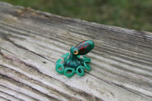 Load image into Gallery viewer, Green Red Miniature Handmade Glass Octopus Figurine, a Beautiful and Creative Glass Art Piece
