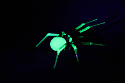Mystical Uranium Glass Spider – Handmade UV Light Figurine
