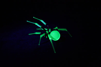 Mystical Uranium Glass Spider – Handmade UV Light Figurine