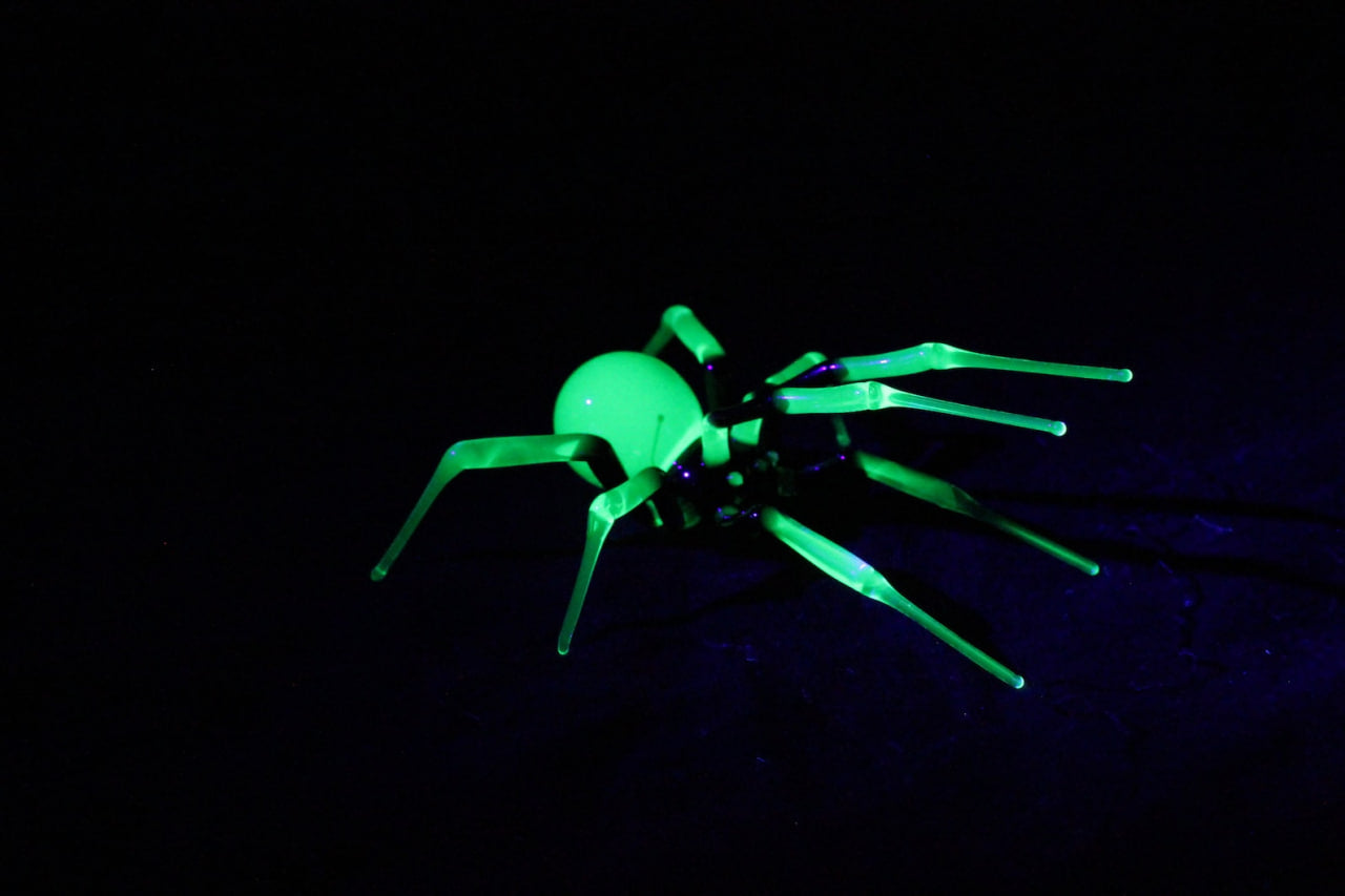 Mystical Uranium Glass Spider – Handmade UV Light Figurine