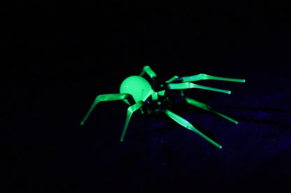 Mystical Uranium Glass Spider – Handmade UV Light Figurine