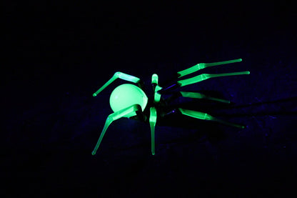 Mystical Uranium Glass Spider – Handmade UV Light Figurine