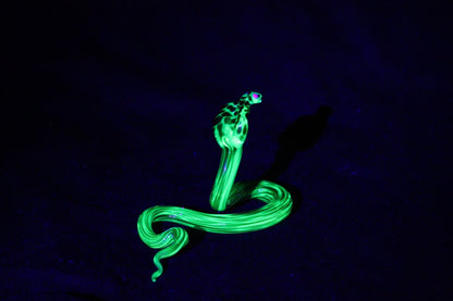 Uranium Glass Cobra Figurine — Glowing Snake Art in Jar