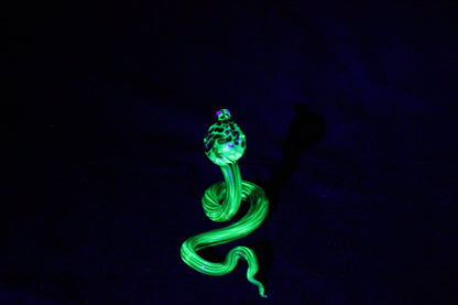 Uranium Glass Cobra Figurine — Glowing Snake Art in Jar