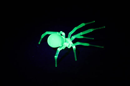 Luminous Uranium Glass Spider Figurine – UV Reactive Decor