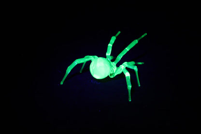 Luminous Uranium Glass Spider Figurine – UV Reactive Decor