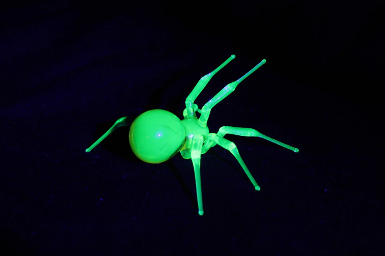 Handmade Spider Figurine – Uranium Glass Art that Glows