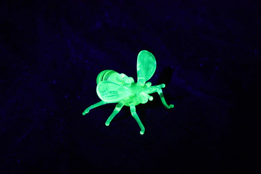 Glowing Uranium Glass Bee Figurine – Miniature Handmade Insect