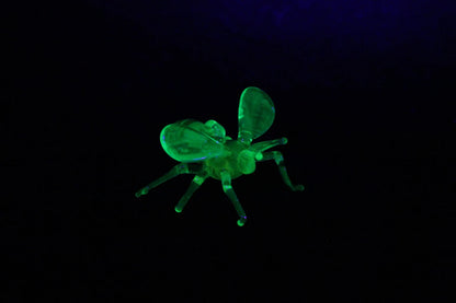 Glowing Uranium Glass Bee Figurine – Miniature Handmade Insect