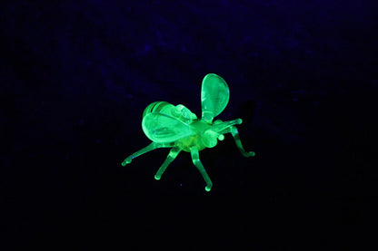 Glowing Uranium Glass Bee Figurine – Miniature Handmade Insect