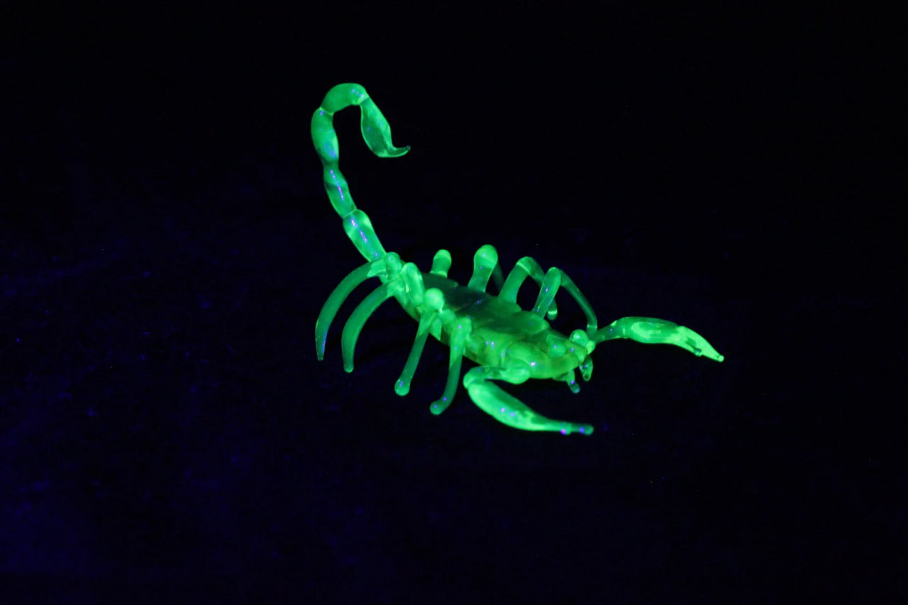 Uranium Glass Scorpion – UV Reactive Handmade Collectible