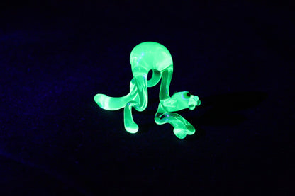 Glowing Green Cat Figurine – Uranium Glass Miniature