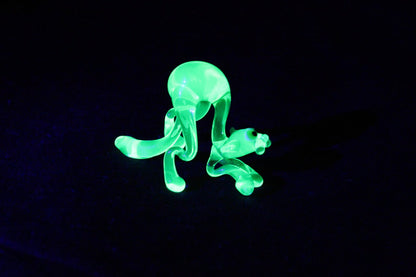 Glowing Green Cat Figurine – Uranium Glass Miniature