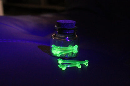 Mini Glow-in-the-Dark Bones in Jar – Uranium Glass Curiosity