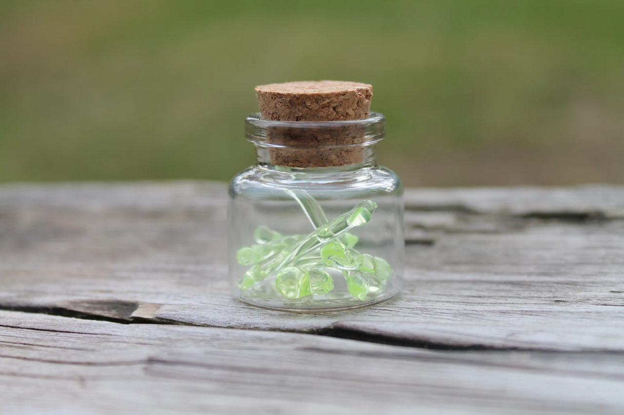 Mini Glow-in-the-Dark Bones in Jar – Uranium Glass Curiosity
